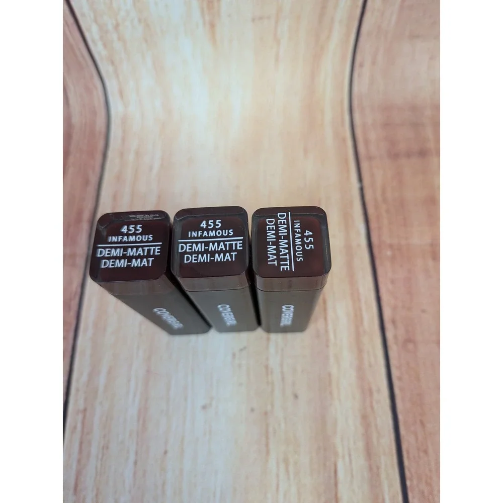 3 Pk Covergirl Exhibitionist Demi-Matte Lipstick 455 Infamous 3.5g